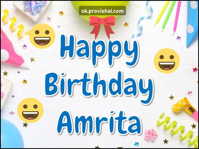 Happy Birthday Amrita Cake, Images and Wishes