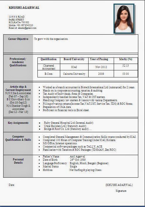 Download Resume Format