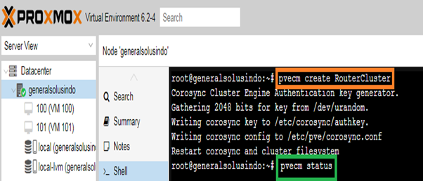 Membuat Cluster Manager di proxmox VE 6.2