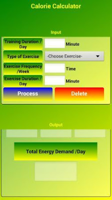 Calculation of Calorie Demand based on Android App