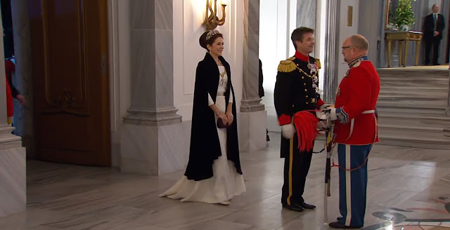 Danish Royal arrive for the annual New Years Day gala held at Amalienborg Palace