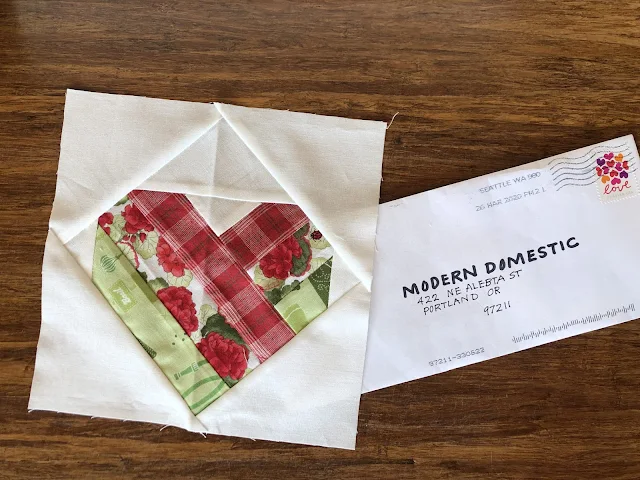 take heart quilt block