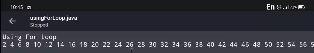 print all even numbers between 1 and 100 in java