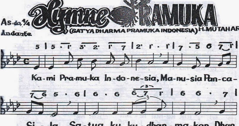  Lirik  Himne Pramuka  dan Mars  Gerakan Pramuka  di Indonesia 