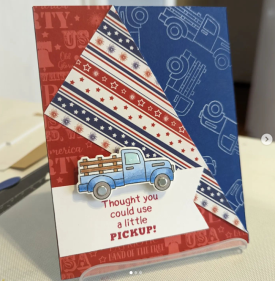 Thought you could use a little pickup by Jane P. features Farming Fun by Newton's Nook Designs; #inkypaws, #newtonsnook, #patrioticcards, #truckcards, #cardmaking