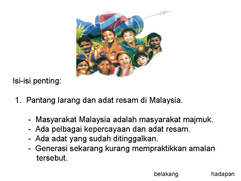 Bahasa Melayu Tingkatan 2: Adat dan Pantang Larang