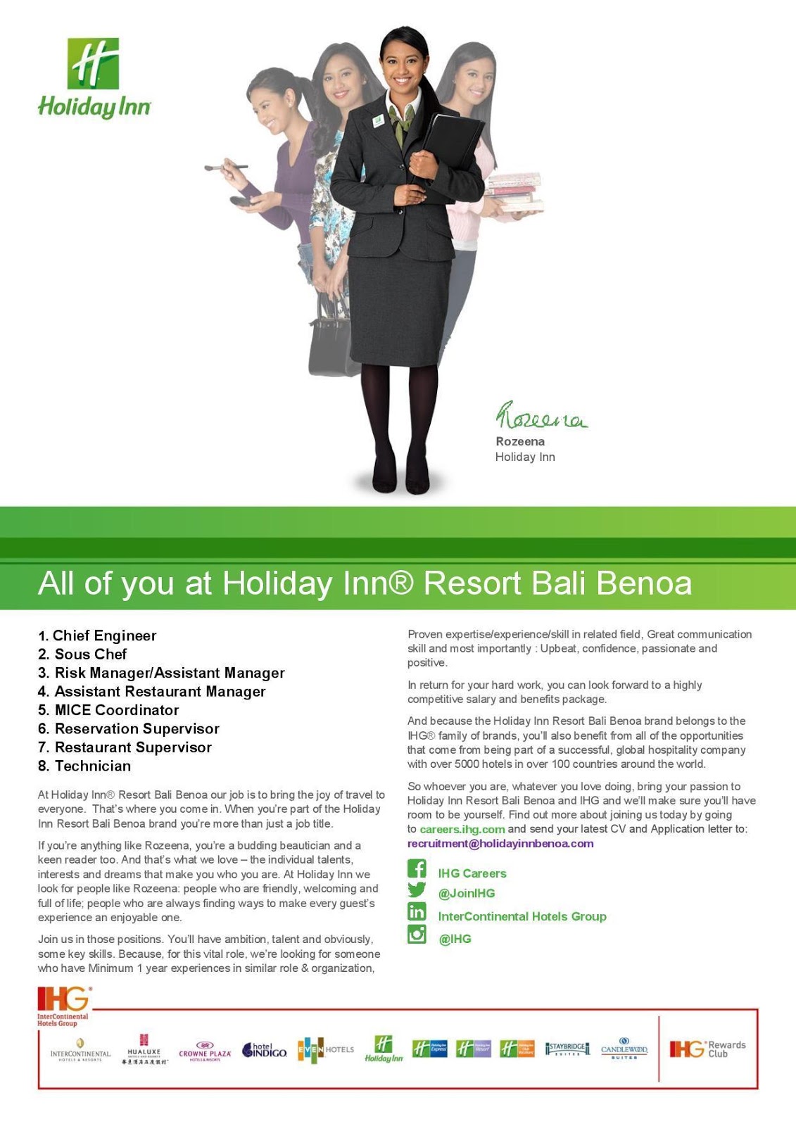 Lowongan Kerja Hotel Holiday Inn Resort Bali Benoa 