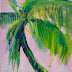 Tiny Palm No. 5, Acrylic on Watercolor Paper