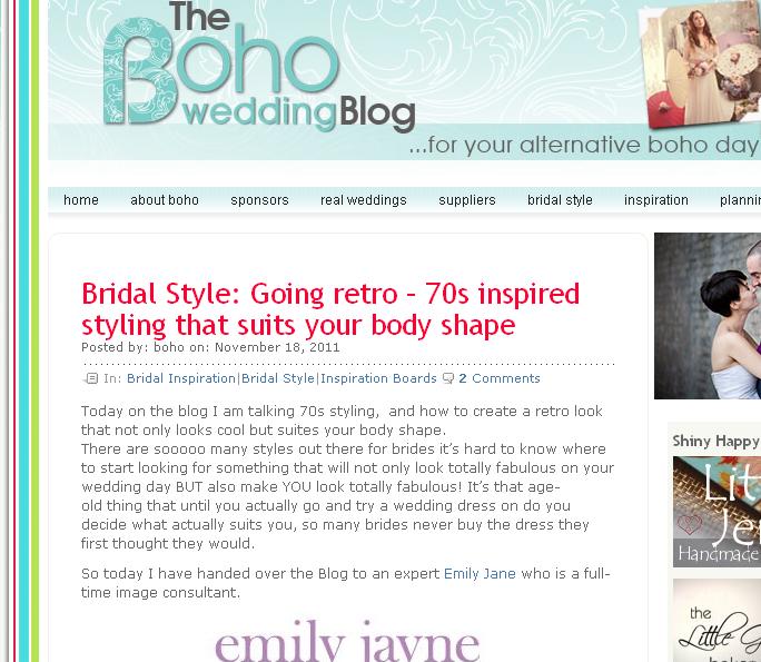  a guest blogger on the Boho Wedding Blog on Friday