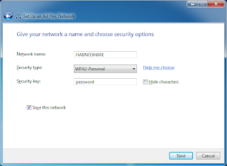 Create Wireless Ad Hoc Network in Windows 7