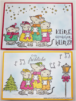 "Caroling Mice" - Singende Mäuse auf der Weihnachtskarte Stampin' Up! www.eris-kreativwerkstatt.blogspot.de