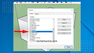 cara memunculkan bayangan pada sketchup