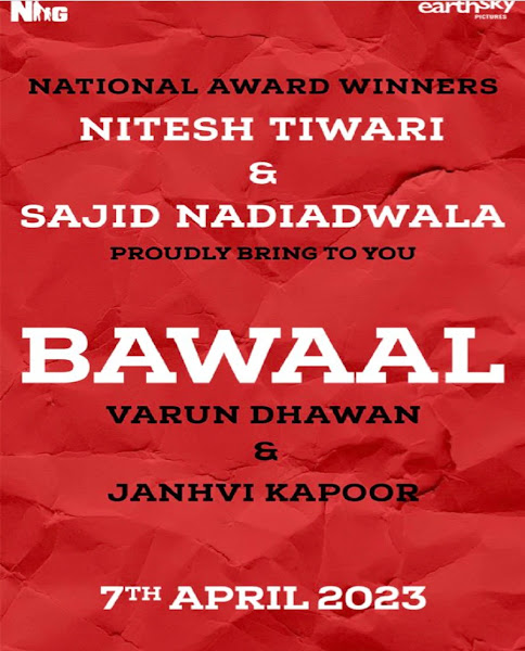 Varun Dhawan, Janhvi Kapoor 2023 upcoming Bollywood film Bawaal Wiki, Poster, Release date, Songs list wikipedia