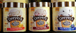 DREYERS ice cream taste test: Vermont Maple Syrup Oregon Black Cherry Maine Blueberries Cream