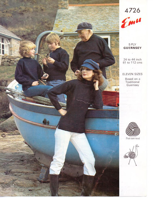 The Vintage Pattern Files: Free 1970s Knitting Pattern - Traditional Gansy for all the Family