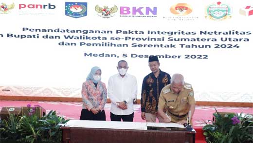 Bupati Asahan Tandatangani Pakta Integritas Netralitas Asn Pada Pemilu 2024