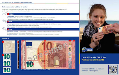 Información Banco de España elementos de seguridad de billete de 10 euros