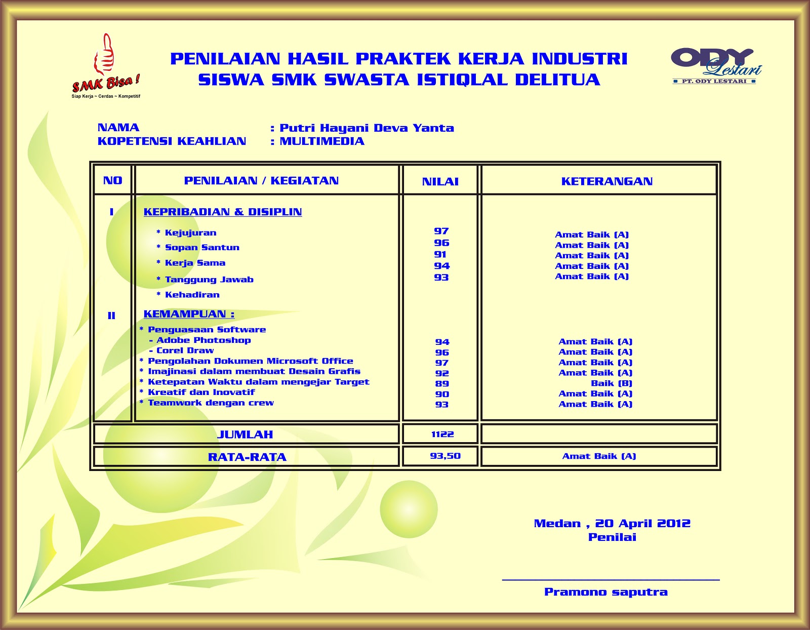 KataKarangan : SERTIFIKAT PKL