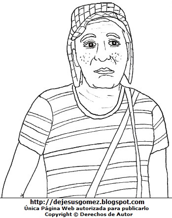 Dibujo del Chavo del Ocho para colorear pintar imprimir recortar y pegar. Dibujo del Chavo del Ocho de Jesus Gómez