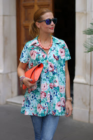 Kenzo stampa fiori, Kenzo shirt, Zara orange clutch, Fashion and Cookies, fashion blog