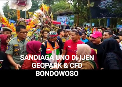 KUNJUNGAN SANDIAGA UNO, MENPAREKRAF-RI DI IJEN GEOPARK & CFD KOTA BONDOWOSO