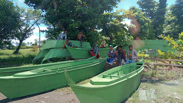 undistributed green boats at the MacArthur Memorial Park across DENR in Palo Leyte