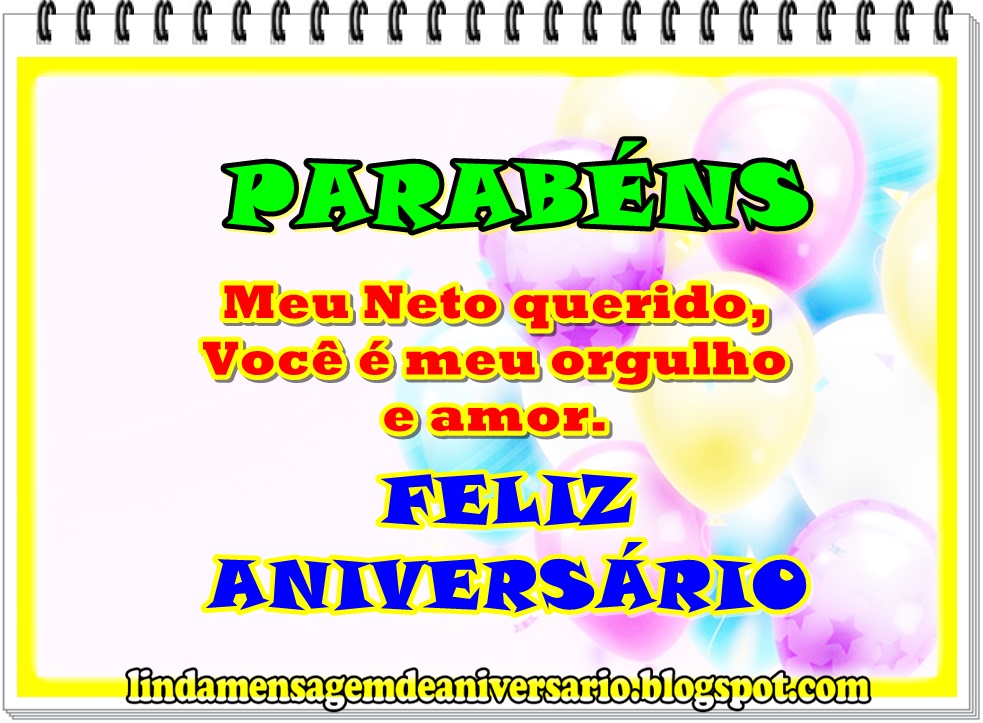 Mensagem de aniversario - neto