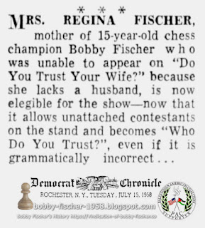 Regina Fischer Eligible Contestant on Television Show