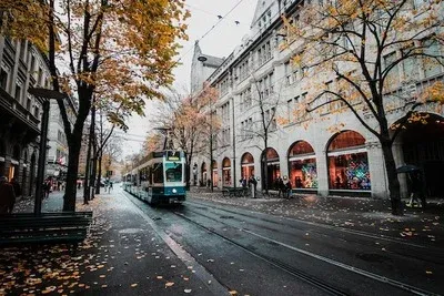 A tram in Switzerland