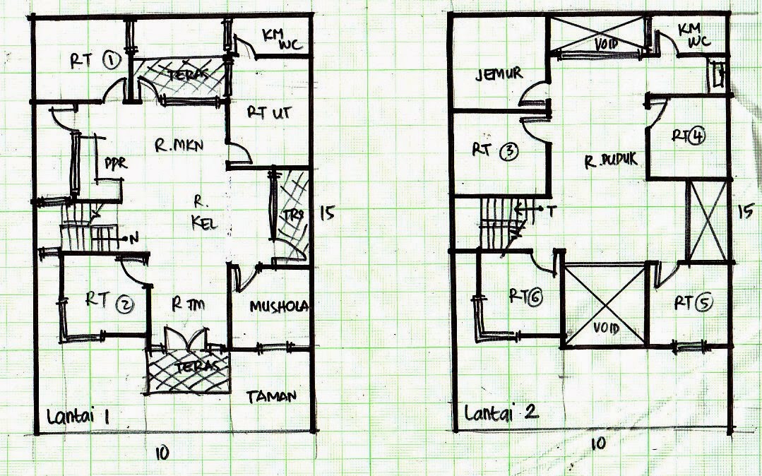 Desain Rumah  Minimalis  2  Lantai  Ukuran 10X15 Foto Desain 