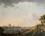 View of the Smolny Convent from the Okhta by Benjamin Paterssen - Landscape Paintings from Hermitage Museum