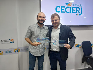 Vinicius Oberg, sec. M. de Ciência e Tecnologia, e João Carilho, sec. de estado de Ciência e Tecnologia, no lançamento da pós-graduação em Educação Especial e Inovação Tecnológica