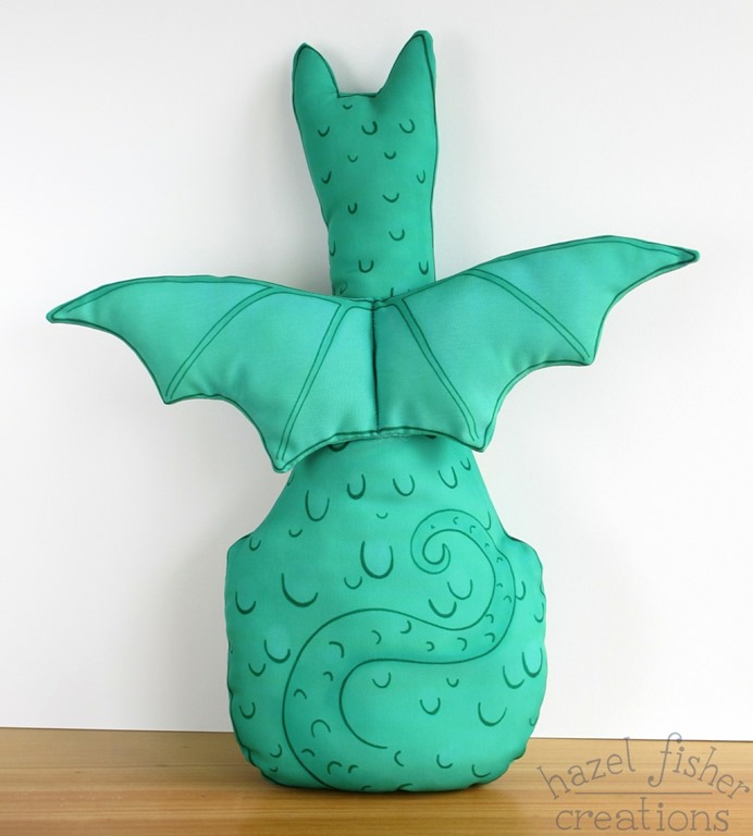2015 April Dragon cut and sew plushie fabric Spoonflower diy tutorial hazelfishercreations 2