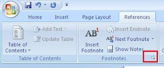 Cara Membuat dan Mengatur Posisi Garis Footnote di Ms Word 2007