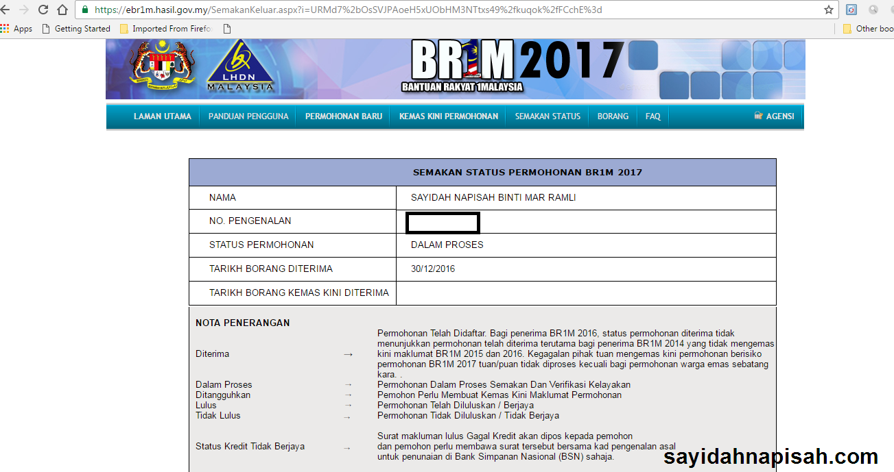 Brim semakan status  Semakan BR1M 2018 - 2018-07-28
