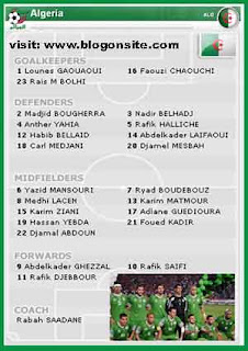 Algeria squad world cup 2010
