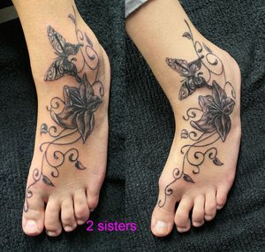 Best Friend Foot Tattoo Butterfly