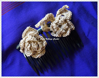 free crochet pattern rose hair barrette