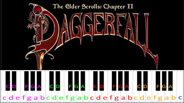 The Elder Scrolls II: Daggerfall - Main Theme Piano / Keyboard Easy Letter Notes for Beginners