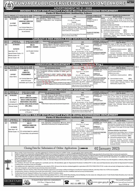 Punjab Public Service Commission Jobs 2022-23