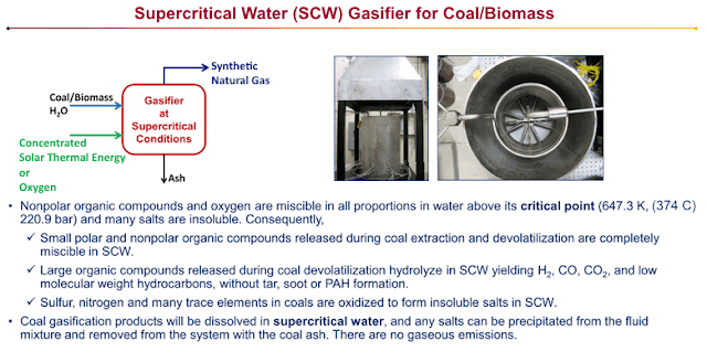 Supercritical Water (SCW) gasification of coal and wet biomass