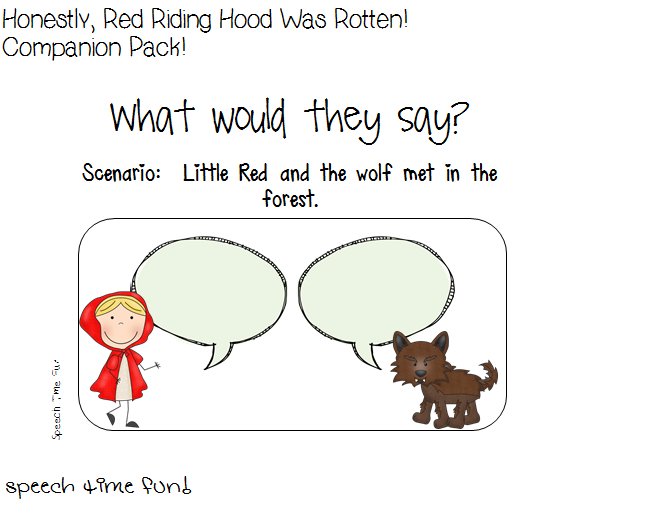 Honestly Red Riding Hood Was Rotten Storybook Companion Pack Speech Time Fun Speech And Language Activities