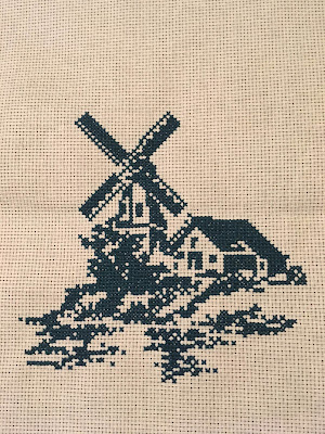 haft rzyżykowy cross stitch wiatrak windmill