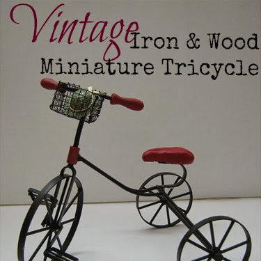 Vintage Iron & Wood Miniature Tricycle