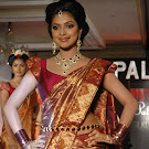 Amala Paul in Silk Saree at Palam Rampwalk Cute Pictures