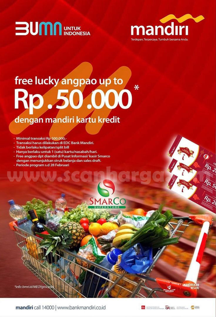 SMARCO Promo Free Lucky Angpao up to Rp 50.000 dengan Kartu Kredit Mandiri