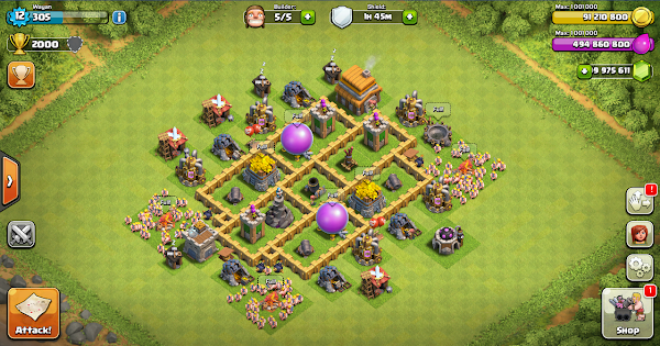 Farming Base Clash Of Clans TH 5 Layout