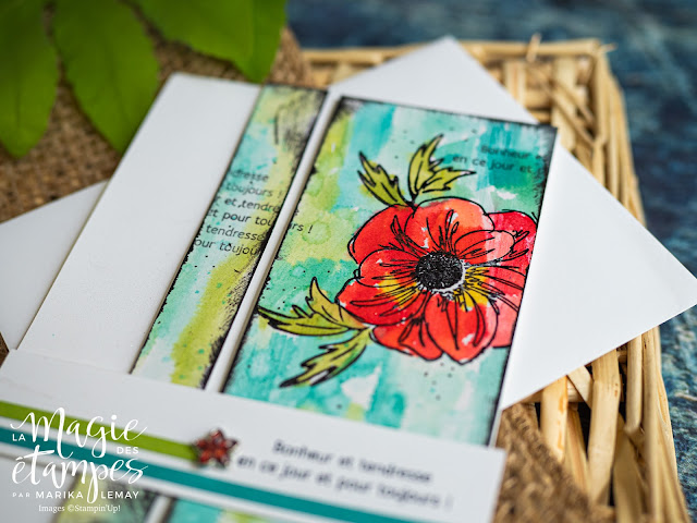 Carte  mixed media Stampin' Up! avec essence florale