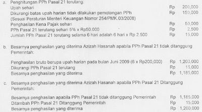 PPh Pasal 21 DTP tahun 2009