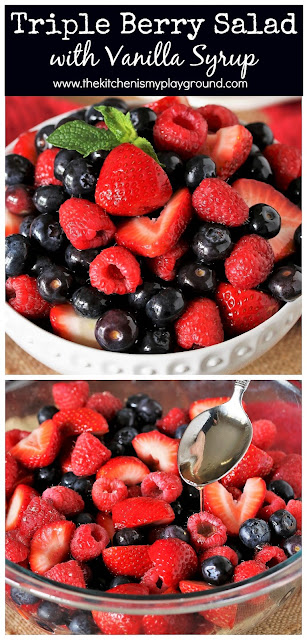 make vanilla syrup to create this stunning as well as delicious  Triple Berry Fruit Salad alongside Vanilla Simple Syrup